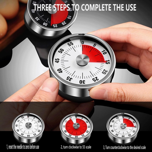 Visual timer kitchen machine timer learning children's kitchen reminder magnetic cooking stopwatch alarm clock - white