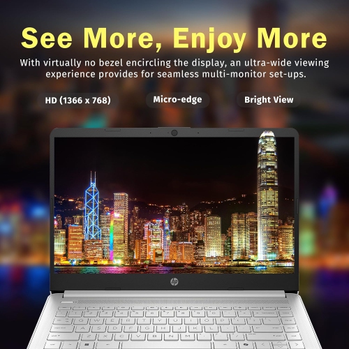 HP Stream 14" HD Laptop, Intel Processor N150, 288GB Storage,16GB RAM,Intel Graphics, Year Office 365, Copilot, Windows 11 S, Silver