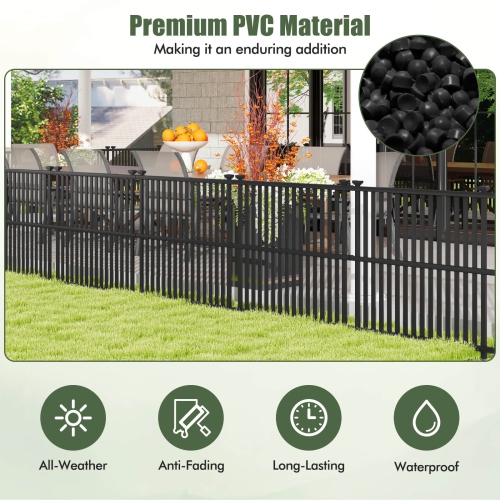 Costway 2/4 PCS Air Conditioner Fence Panels with Metal Ground Stakes No Dig Trash Can Enclosure Black
