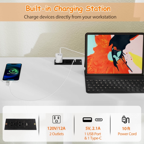 Costway Twin Loft Bed with LED Light & Power Outlet Desk Storage Shelves & Cabinet