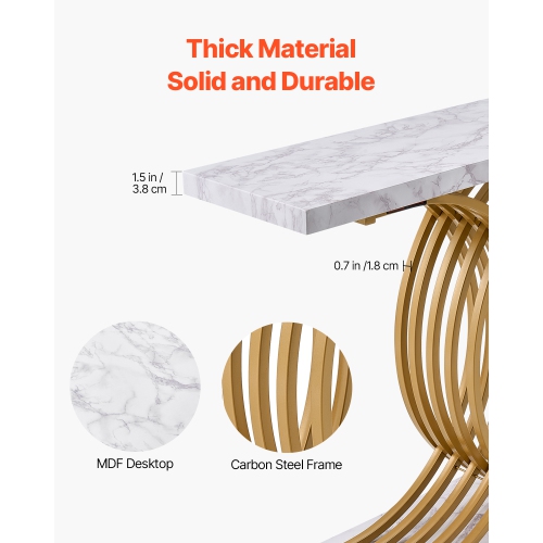 VEVOR 39.4 inches Narrow Console Sofa Table, Behind Couch Table, 1-Tier Long Entryway Table and Skinny Hallway Table, Narrow Sofa Table with Metal