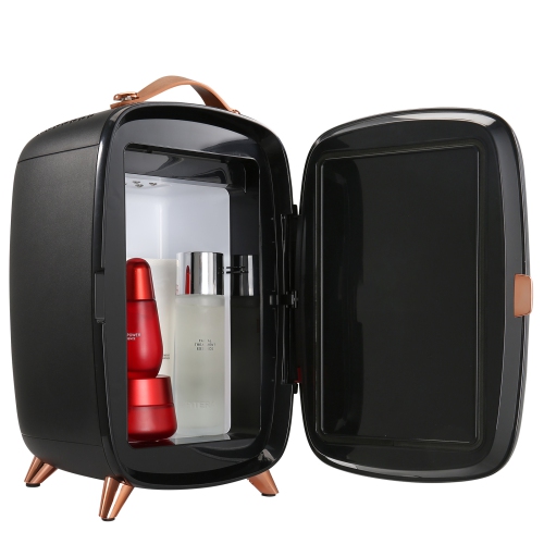 VEVOR Mini Fridge, 6L Skincare Fridge with LED light and HD Mirror, AC/DC Makeup Fridges for Skin Care, Cosmetic Storage, Chill Face Mask Drink,