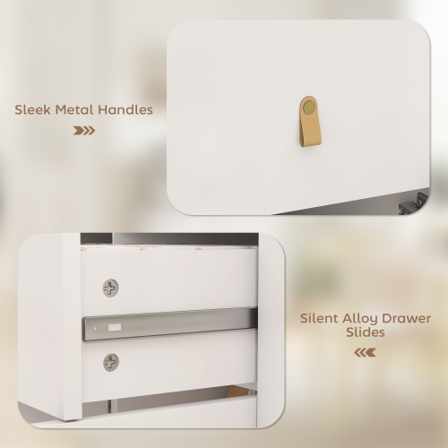 HOMCOM – Buffet avec espace de rangement, armoire de bar basse de cuisine de 40 po avec 3 tiroirs et 2 tablettes ajustables, table buffet