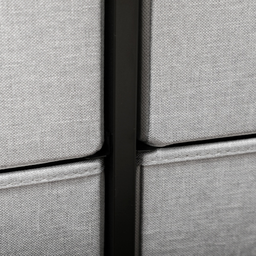 HOMCOM 8 Drawer Dresser for Bedroom, Fabric Chest of Drawers with Steel Frame, Wood Grain Top and Handles, Grey