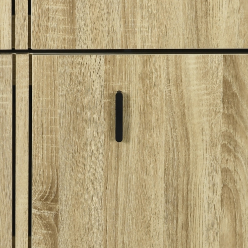 HOMCOM Shoe Cabinet, Rustic Shoe Storage Cabinet with 3 Flip Drawers and Adjustable Shelves for 18 Pairs for Entryway, Hallway, Oak