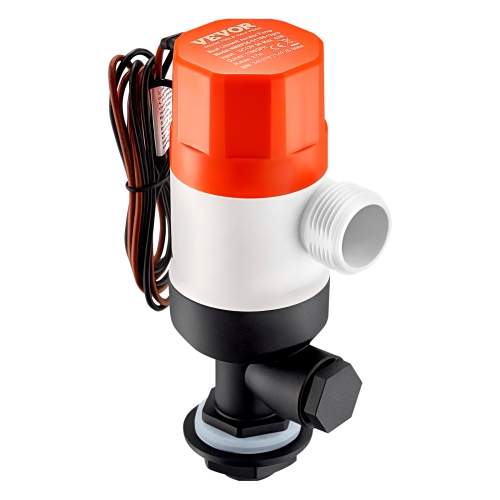 VEVOR Livewell Pump for Boat, 12V 1100 GPH Straight Livewell Aerator Pump with Dual Inlet, ABA Housing & Detachable Motor Cartridge,