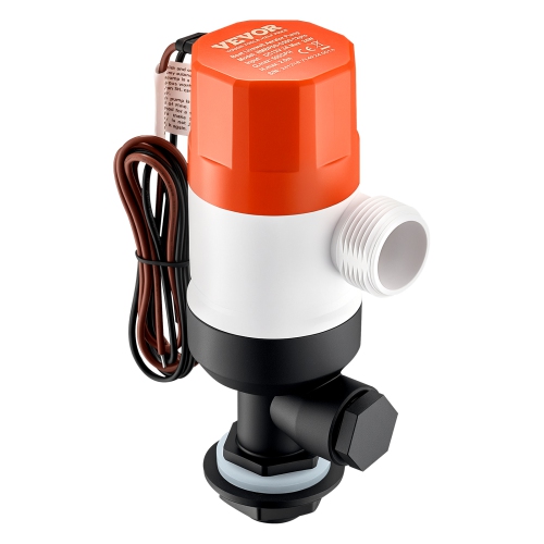 VEVOR 12V 500 GPH Livewell Pump for Boat, Straight Livewell Aerator Pump with Dual Inlet, ABA Housing & Detachable Motor Cartridge,