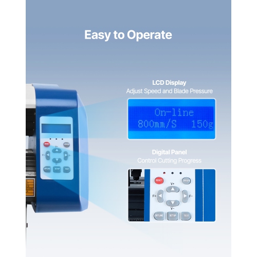 VEVOR 53 Inch Vinyl Cutter, Vinyl Cutter Machine, Semi-Automatic DIY Vinyl Printer Cutter Machine, Manual Positioning Sign Cutting with Floor Stand