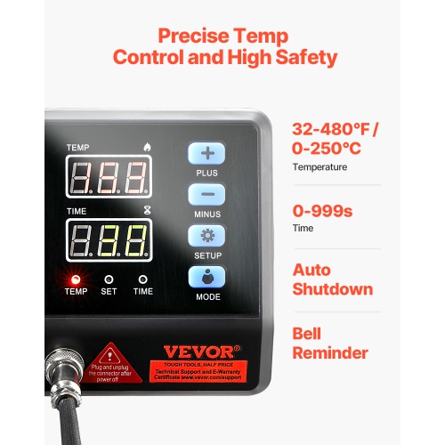 VEVOR 8 in 1 Heat Press Machine Combo,15x15 in, Swing Away T Shirt Printing Machine Digital Control,Multifunction Transfer Machine Sublimation, for