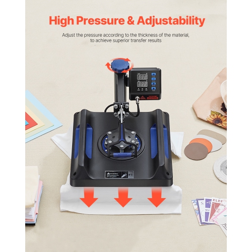 VEVOR 8 in 1 Heat Press Machine Combo,15x15 in, Swing Away T Shirt Printing Machine Digital Control,Multifunction Transfer Machine Sublimation, for