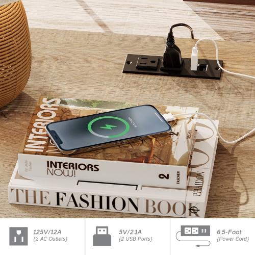 WAMAPT Farmhouse Executive Desk with 5 Drawers, Home Office Desk with Charging Station, Wood Computer Desk with File Cabinet Storage, Door, Open