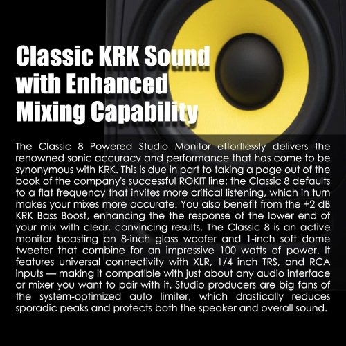 KRK Classic 8 Powered Two-Way Professional Studio Monitor