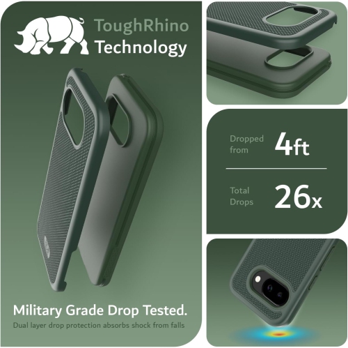 TUDIA MergeGrip Google Pixel 9A Case 2025 Dual Layer Cover - Pine Green