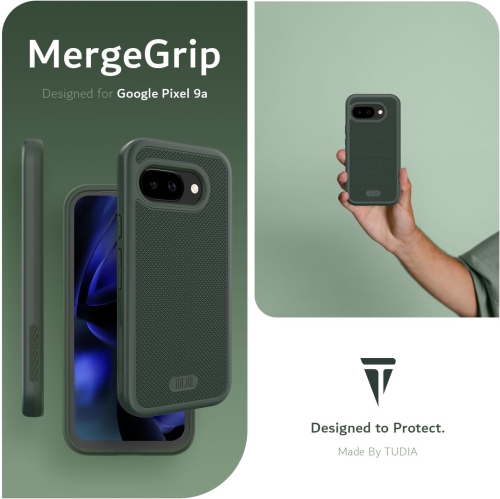 TUDIA MergeGrip Google Pixel 9A Case 2025 Dual Layer Cover - Pine Green