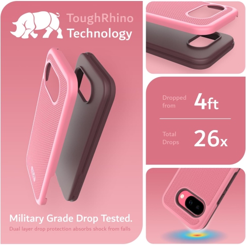 Étui double couche MergeGrip de TUDIA pour Pixel 9 A 2025 de Google - Rose fumé