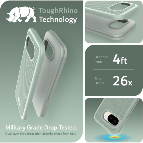 Étui double couche MergeGrip de TUDIA pour Pixel 9 A 2025 de Google - Lys verts