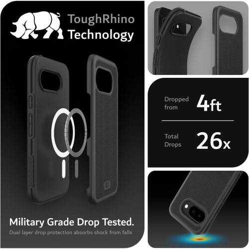 Étui MergeGrip de TUDIA compatible avec MagSafe pour Pixel 9&nbsp;A 2025 de Google - Noir mat