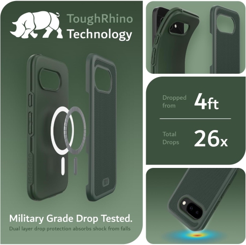 TUDIA MergeGrip Google Pixel 9A Case 2025 MagSafe Compatible - Pine Green