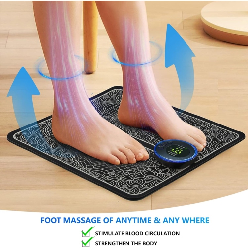 Foot Massager, Folding Portable Massage Cushion with Remote Control, 6 Massage Modes, 9 Strengths Suitable for Home and Office Use