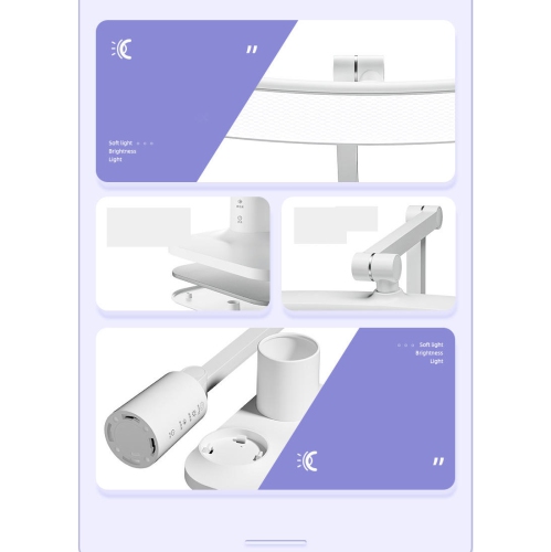 Curved LED folding desk lamp, study eye protection dormitory children's bedside charging reading night light, office study reading desk lamp, eye