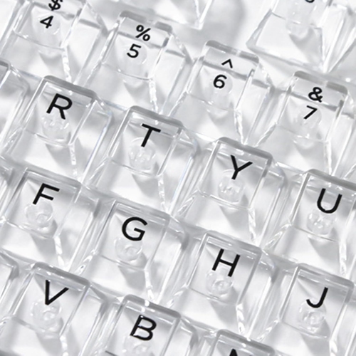 Crack 132 keys fully transparent DIY customized fog transparent keycaps transparent PC material side engraved mechanical keyboard keycaps