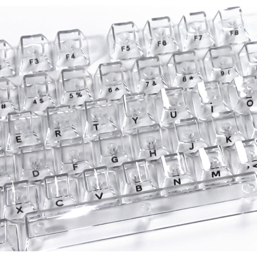 Crack 132 keys fully transparent DIY customized fog transparent keycaps transparent PC material side engraved mechanical keyboard keycaps