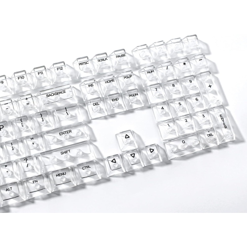 Crack 132 keys fully transparent DIY customized fog transparent keycaps transparent PC material side engraved mechanical keyboard keycaps
