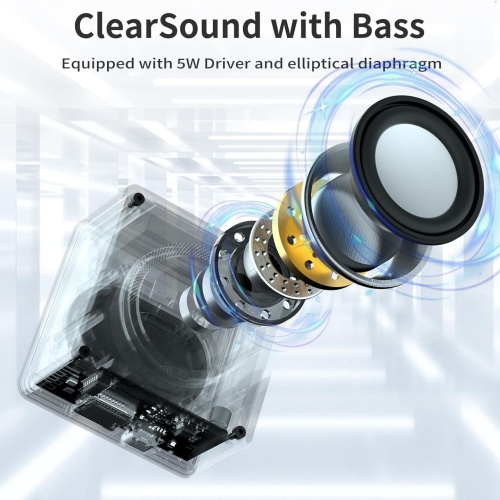 Mini Bluetooth Speaker, Wireless Portable Speaker, 5W Small Speaker, Clear Sound Quality, Support TWS/TF Card, Lanyard Design Suitable for Hiking,