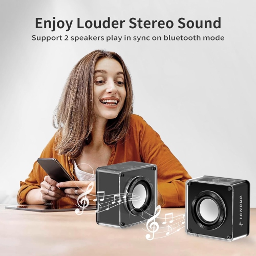 Mini Bluetooth Speaker, Wireless Portable Speaker, 5W Small Speaker, Clear Sound Quality, Support TWS/TF Card, Lanyard Design Suitable for Hiking,