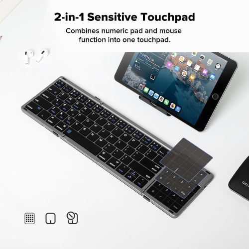 Bluetooth keyboard folding model suitable for iPad mobile phone computer magnetic silent wireless Bluetooth keyboard