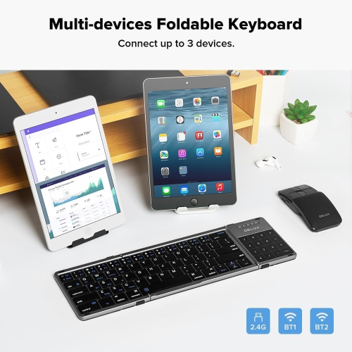 Bluetooth keyboard folding model suitable for iPad mobile phone computer magnetic silent wireless Bluetooth keyboard