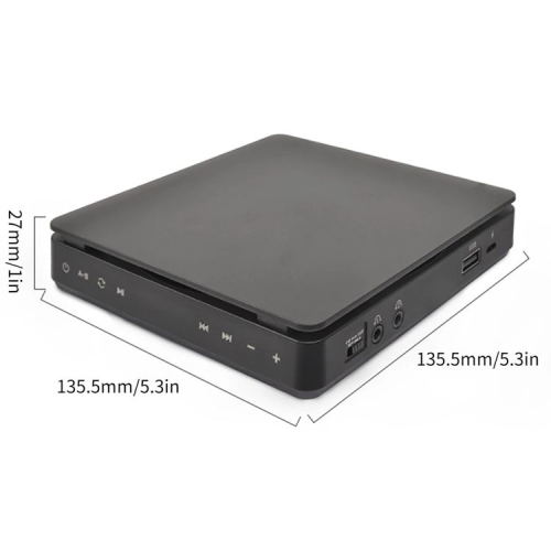 Digital display portable CD player Walkman, ins same style English learning retro CD, CD disc, album player, black