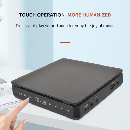 Digital display portable CD player Walkman, ins same style English learning retro CD, CD disc, album player, black