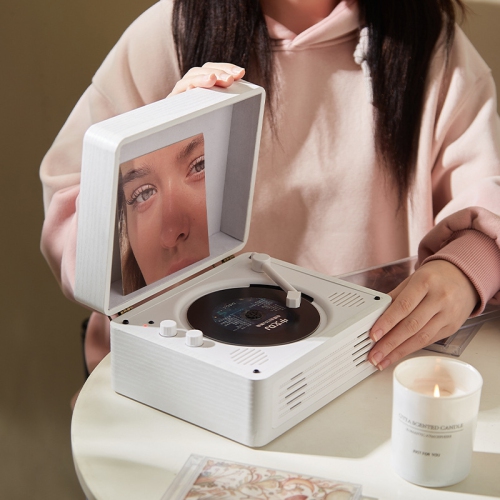 Album CD player, retro Bluetooth integrated speaker, music disc CD, birthday gift, dark wood color