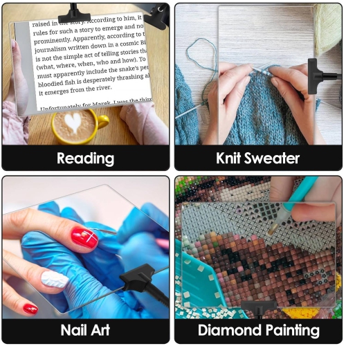 4X Reading Magnifier, Large Page Desktop Magnifier, High-Definition White Light Fresnel Lens Suitable for Elderly Reading