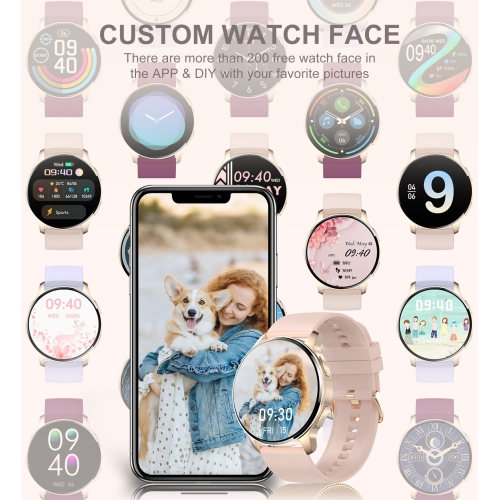 Montre d'appel Bluetooth, montre intelligente sport étanche de 1,32 po pour téléphones Android et iOS