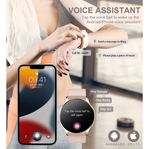 Montre d'appel Bluetooth, montre intelligente sport étanche de 1,32 po pour téléphones Android et iOS