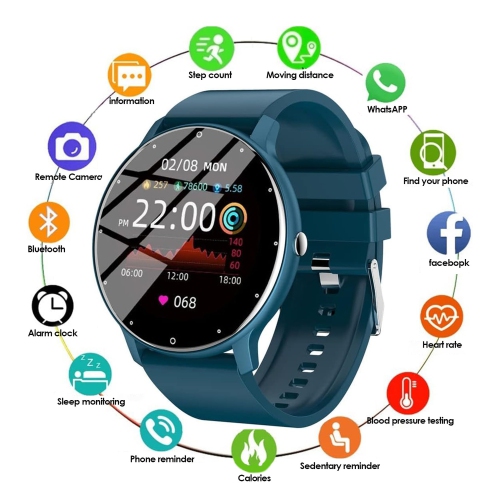 Montre intelligente sport étanche, moniteur de fréquence cardiaque, tension artérielle, bracelet intelligent de suivi du sommeil pour hommes et