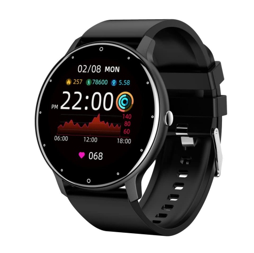Waterproof Sports Smart Watch, Heart Rate, Blood Pressure, Sleep Monitoring Smart Bracelet for Men and Women — Black