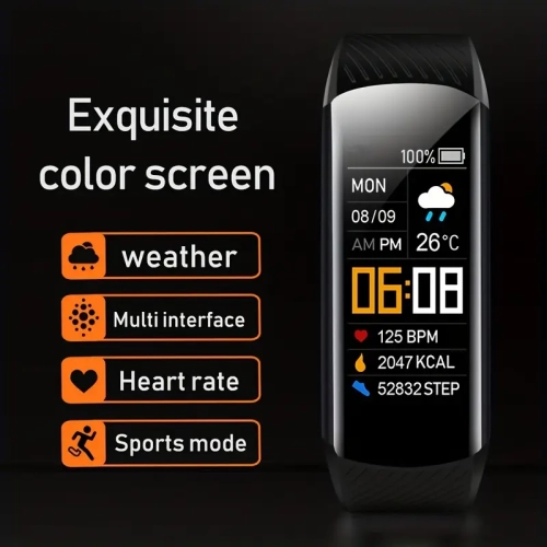 Sports Pedometer Smart Bracelet With Heart Rate, Blood Pressure and Blood Oxygen Monitoring for Android iOS
