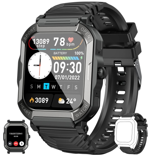 MYACUC  Bluetooth Call Watch, 1.91 Inch Outdoor Sports Smart Watch With Heart Rate And Sleep Monitoring In Multicolor