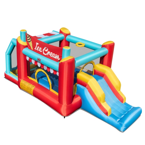 Costway Inflatable Bounce House 5-in-1 Ice Cream Jumping Castle with/without 520W Blower