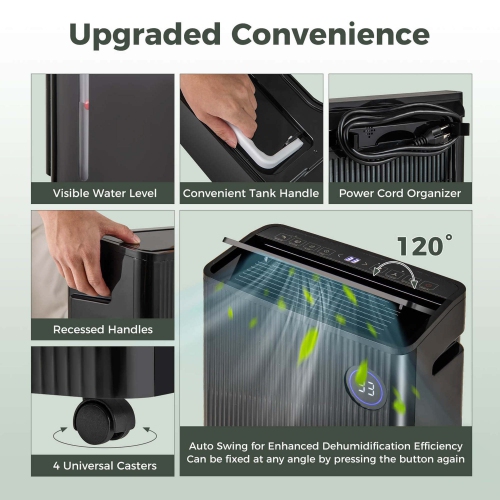 Costway – 4500 unités Déshumidificateur pour sous-sol à 4 modes avec indicateur à 3 couleurs Minuterie de 24 h.