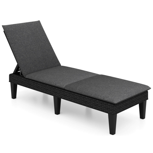 Fauteuil de patio inclinable Costway avec dossier réglable à 3 positions et coussin