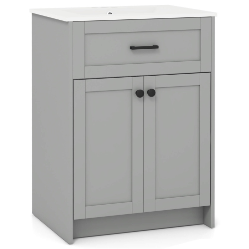 Costway Bathroom Vanity Unit with Basin Under Sink Bathroom Storage Cabinet Freestanding