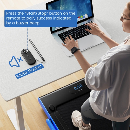 Superfit 3-in-1 Folding Treadmill with Smart Apps Remote Control LED Display and Speakers Blue/Silver