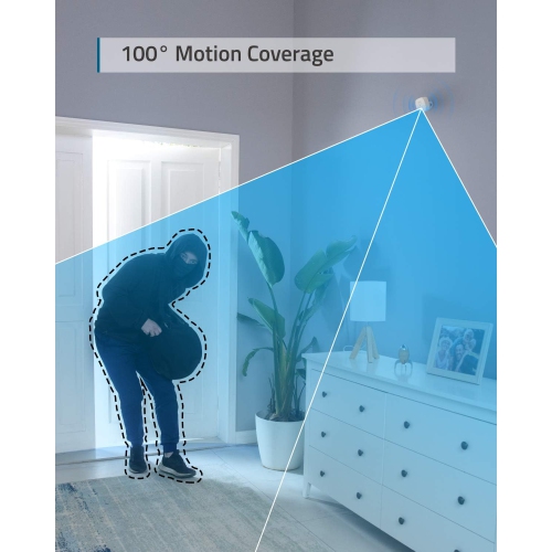 Motion Sensor, eufy Security Home Alarm System Motion Sensor, 100° Coverage, 30 ft Detection Range, 2-Year Battery Life, Adjustable Sensitivity