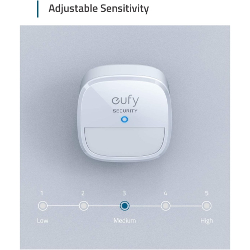 Motion Sensor, eufy Security Home Alarm System Motion Sensor, 100° Coverage, 30 ft Detection Range, 2-Year Battery Life, Adjustable Sensitivity
