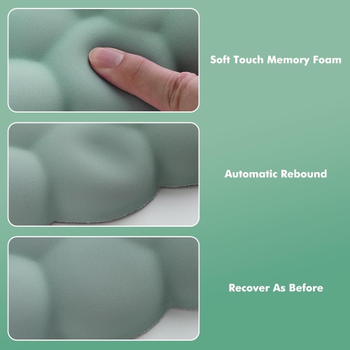 MoKo Cloud Wrist Rest Set – Ergonomic Cloud Keyboard Wrist Rest and Mouse Rest Pad with Non-Slip Base for Office and Gaming – Green Gradient