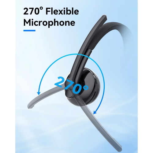 EMEET HS50 Wired Headset with Mic - On-Ear Computer Headphones with Noise Cancelling Microphone, USB-A/USB-C, Adjustable Design, In-line Control for